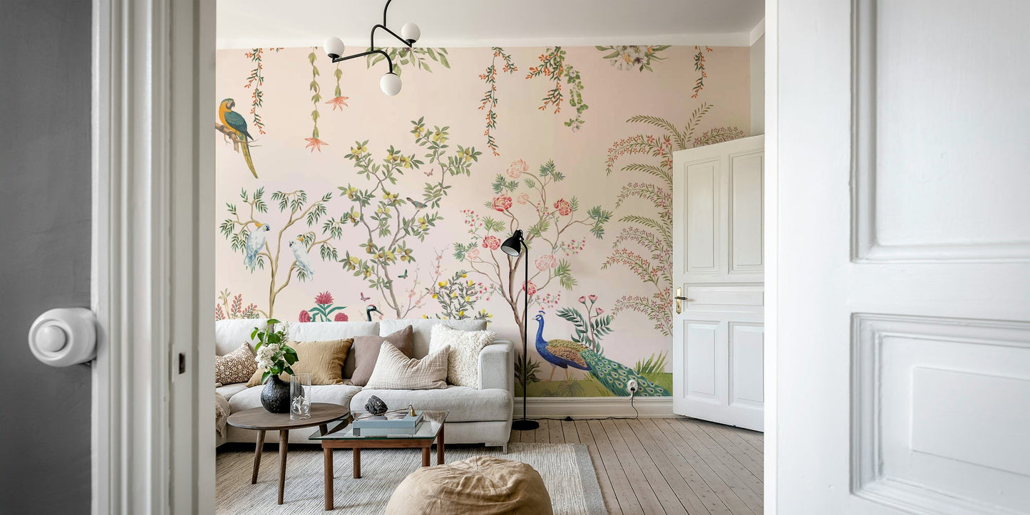 Chinoiserie Garden Wallpaper Mural Wall Mural
