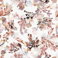 Chinoiserie Watercolor Flowers Terracotta Wallpaper⁠