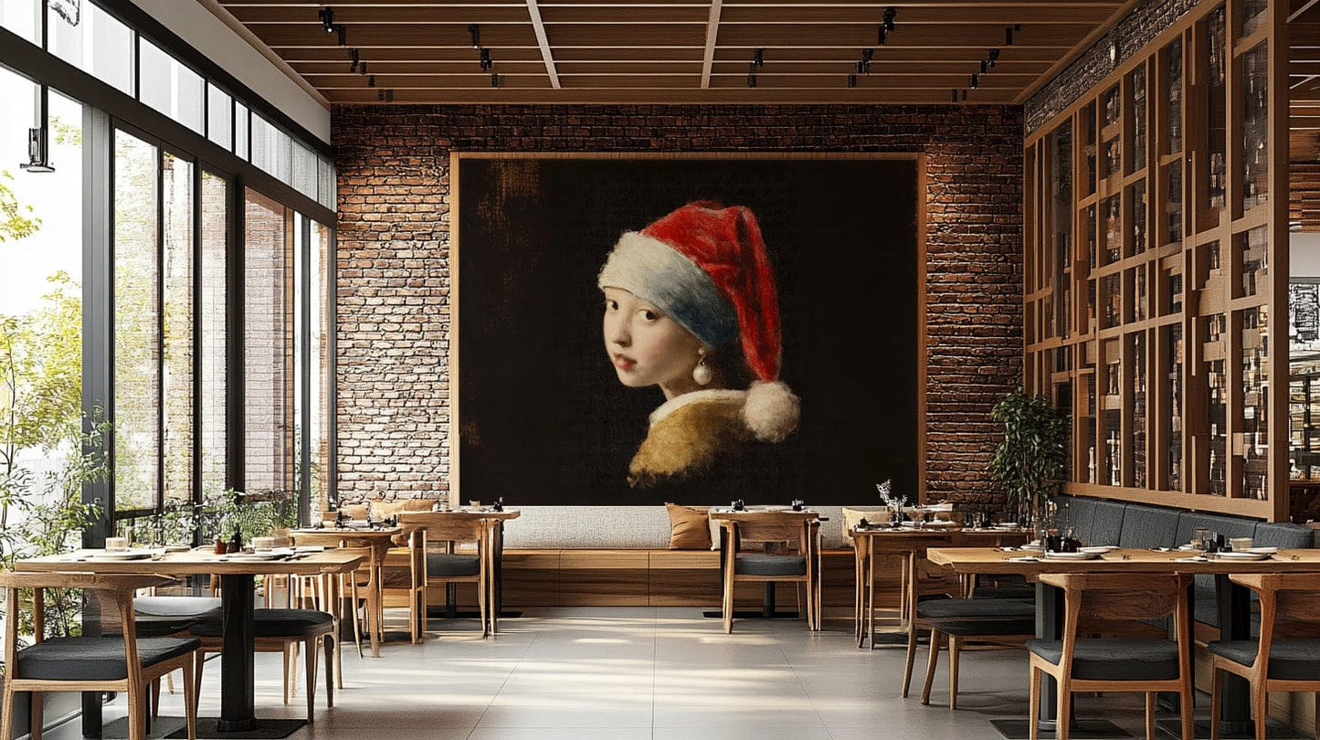 Vermeer Christmas Girl with a pearl earring, detailed view

