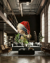 Scenic wallpaper with cartoon shapes and colors

