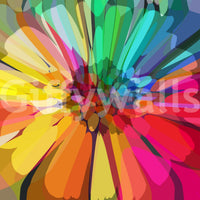 Color-forward mural evoking movement and energy

