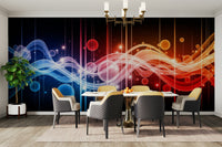 Detailed view of the abstract waves and colors

