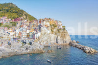 Picturesque Cinque Terre Coast seaside wallpaper mural stunning landscape.
