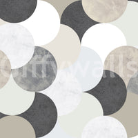 Circle design mural wallpaper look