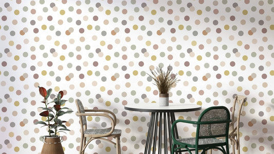 A wall mural of a peaceful swirl pattern.

