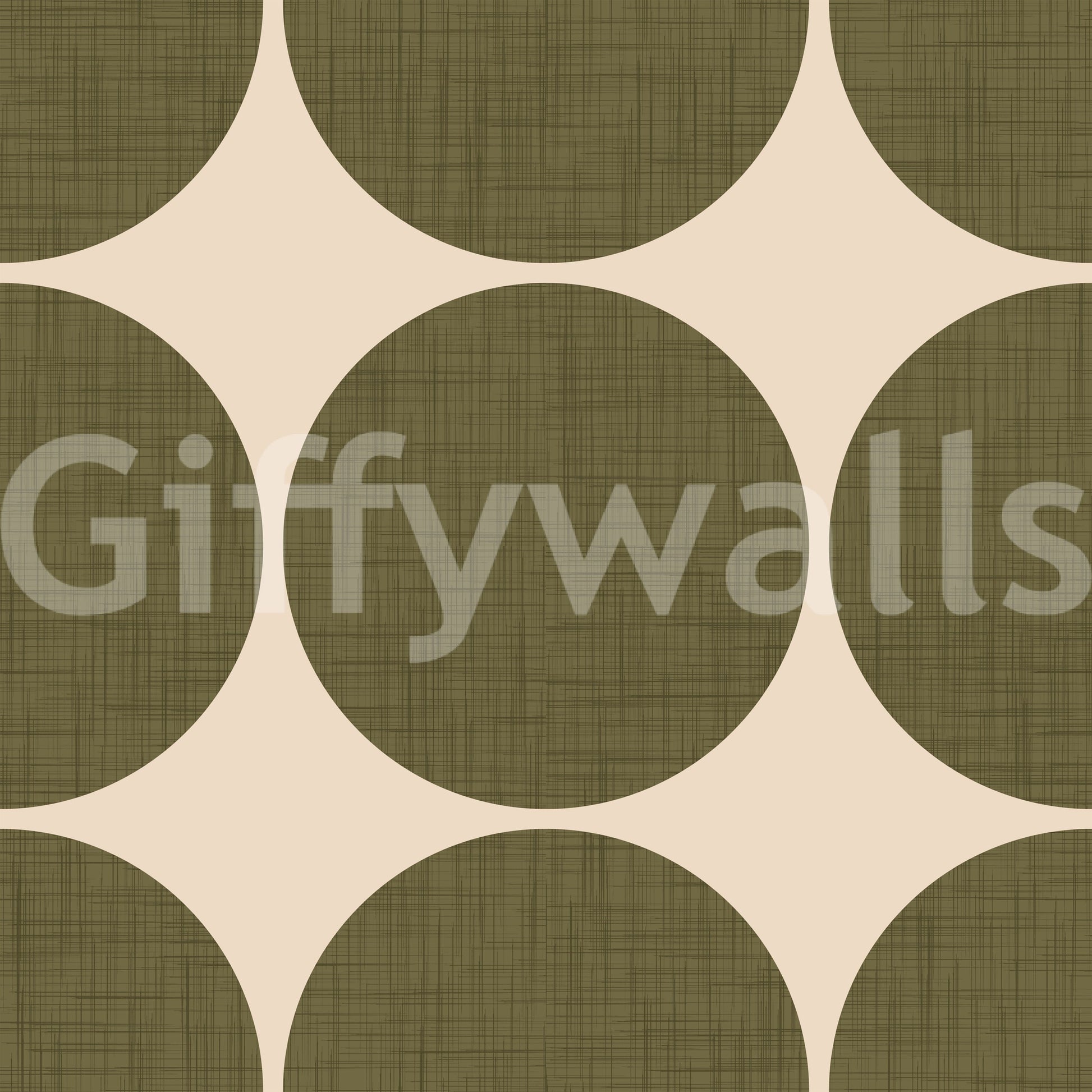 Graphic wallpaper design showcasing large textured circles in a natural, earthy palette