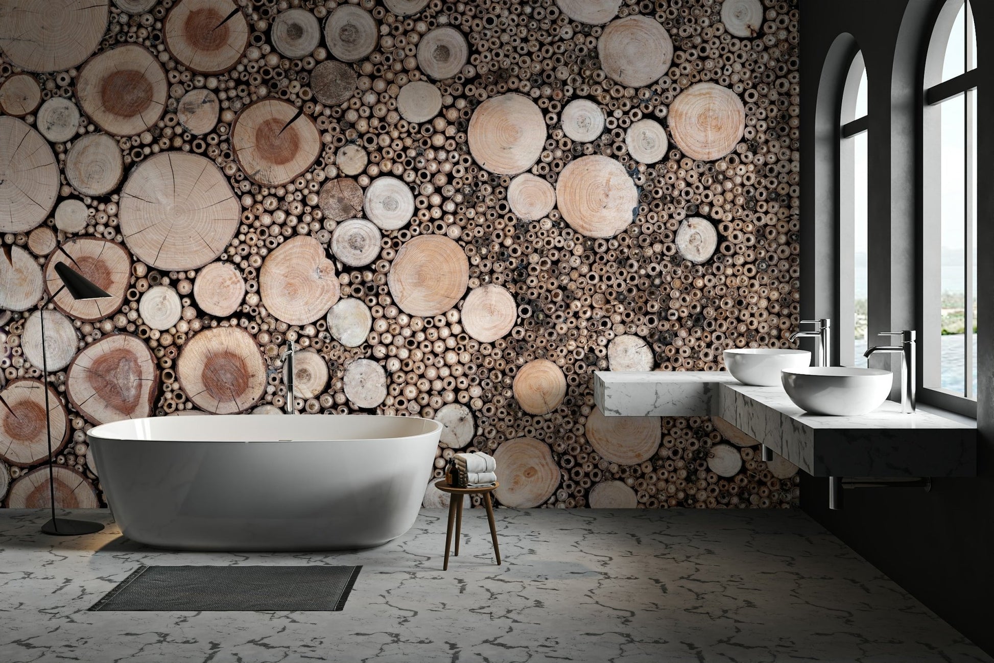 Rustic wood grain wallpaper design

