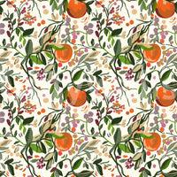 Botanical Orange Motif graceful wallpaper

