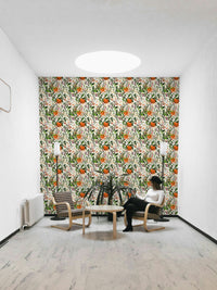 Botanical Orange Motif vibrant wall art

