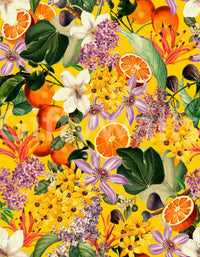 Fresh citrus-inspired wallpaper bringing color and warmth to rooms

