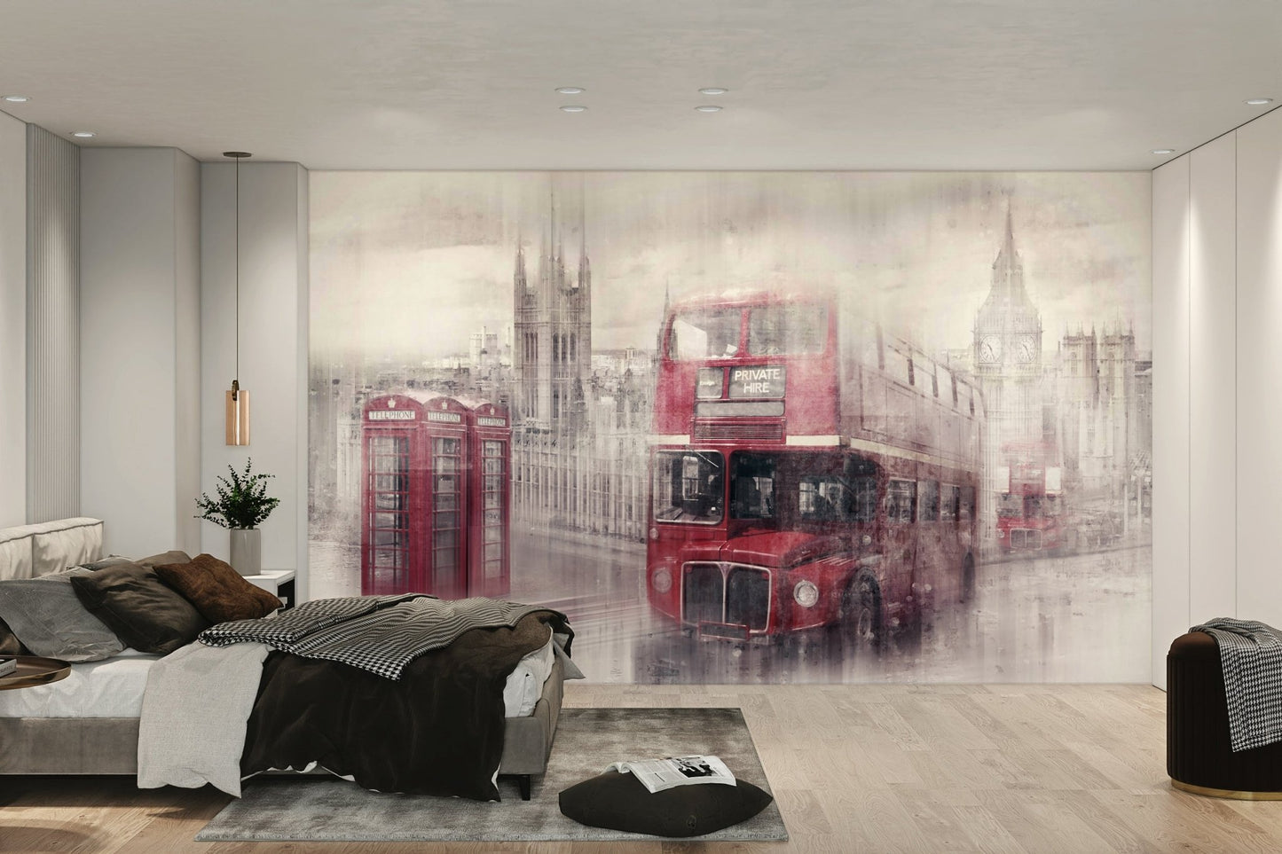 Big Ben and Westminster Abbey in City-Art LONDON mural design

