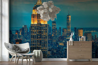 City Lights at Dusk peel stick wallpaper architectural beauty