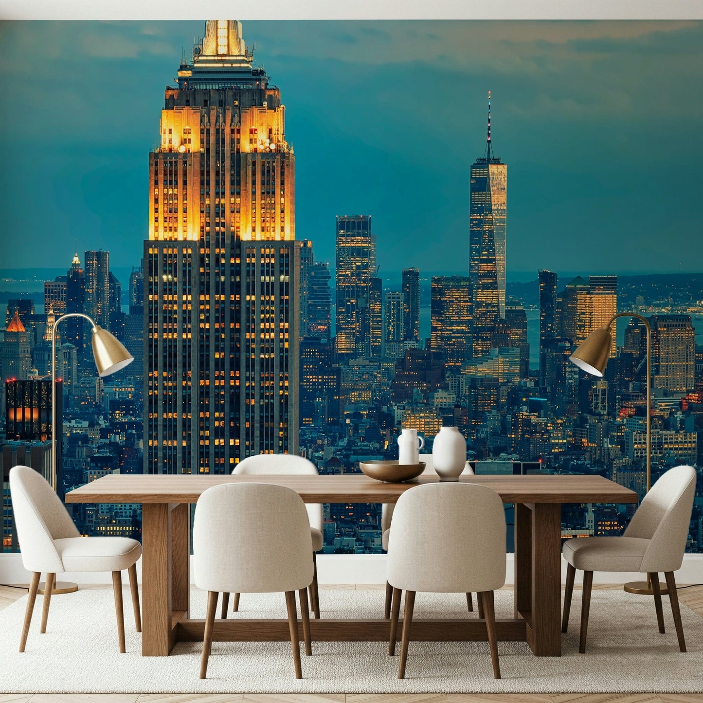 High-rise buildings City Lights at Dusk wallpaper for walls