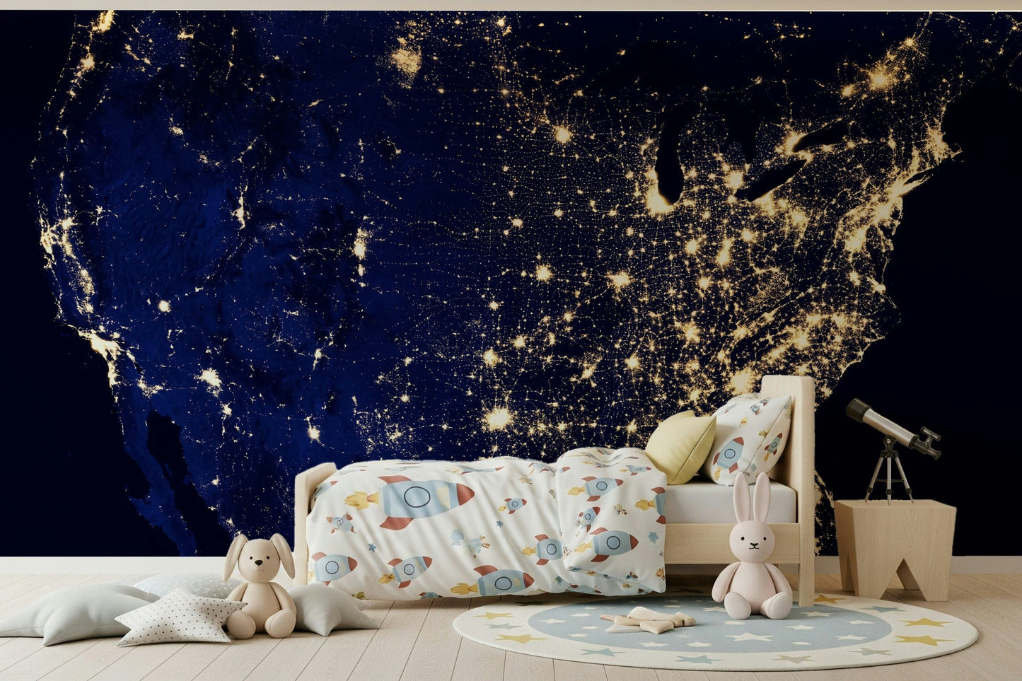 City Lights USA Wall Mural