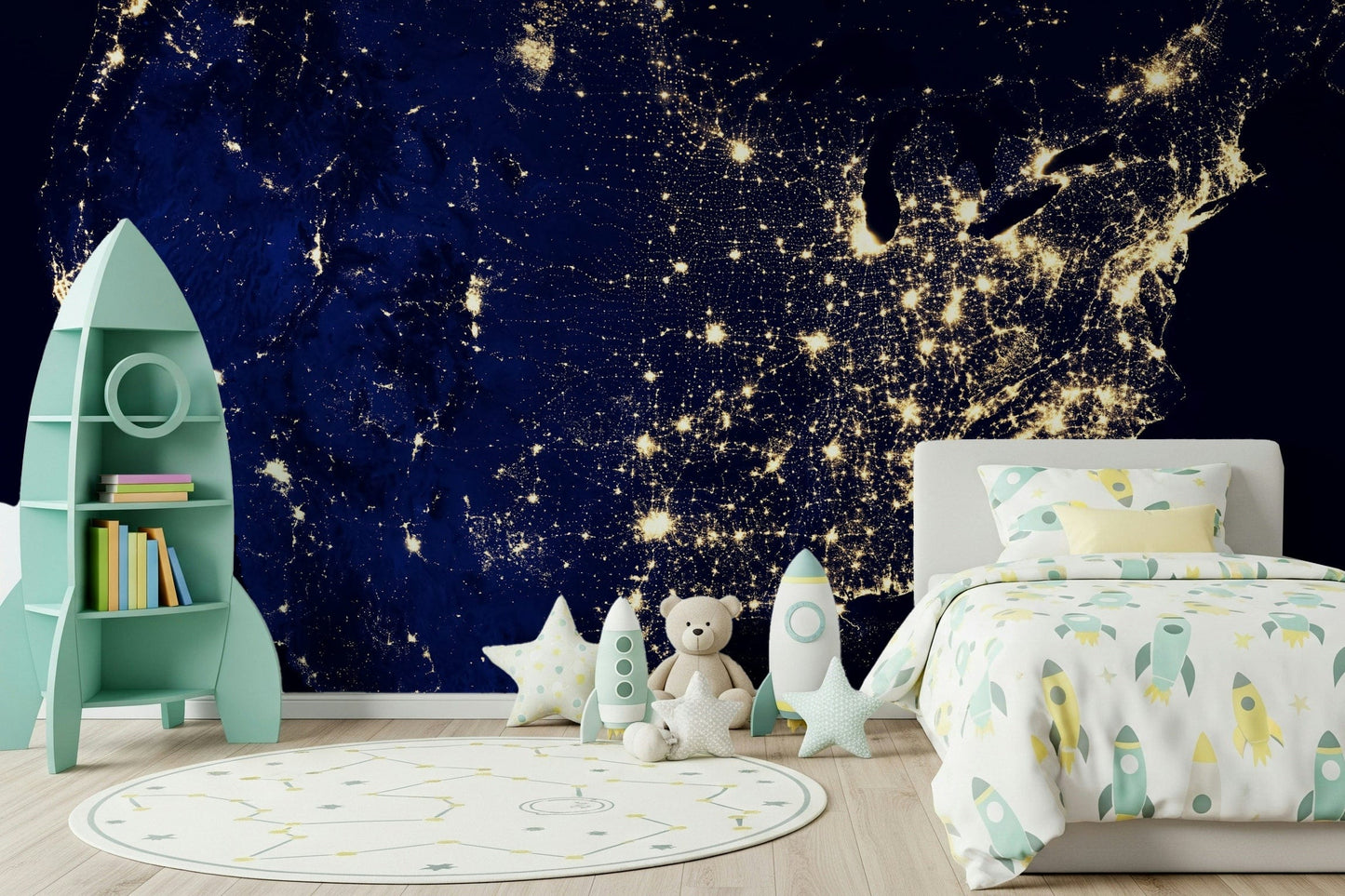 City Lights USA Wall Mural