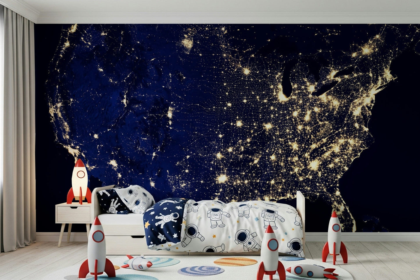 City Lights USA Wall Mural