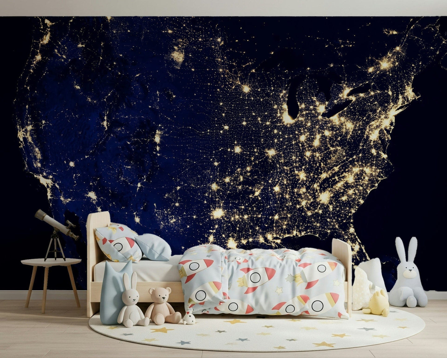 City Lights USA Wall Mural