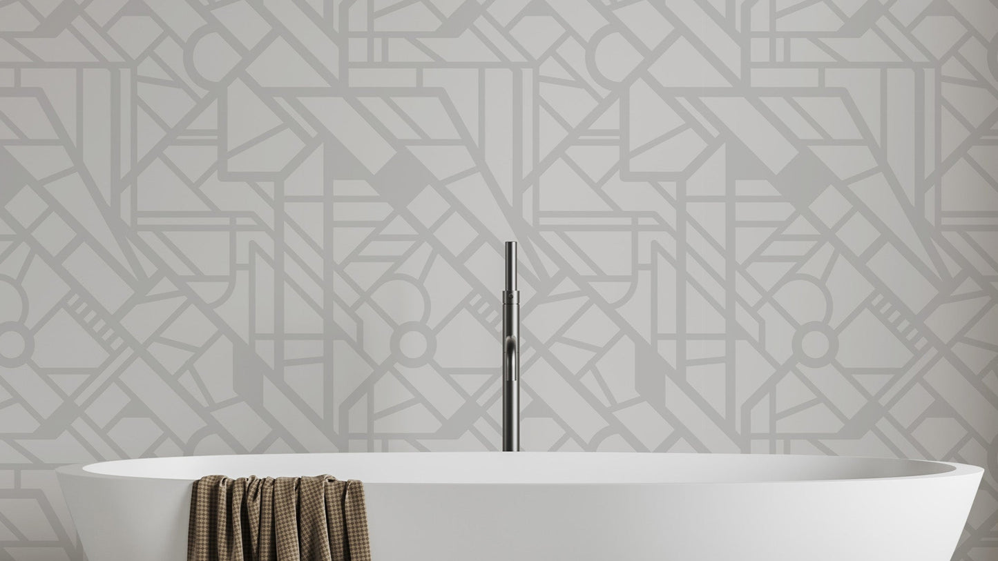 City map street view wallpaper for modern urban decor.