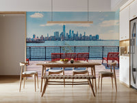 Modern City Skyline View wall mural skyscraper scenery.