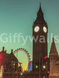 City Timepiece Wall Mural