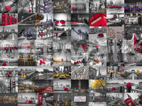 Cityscape Collage Wall Mural