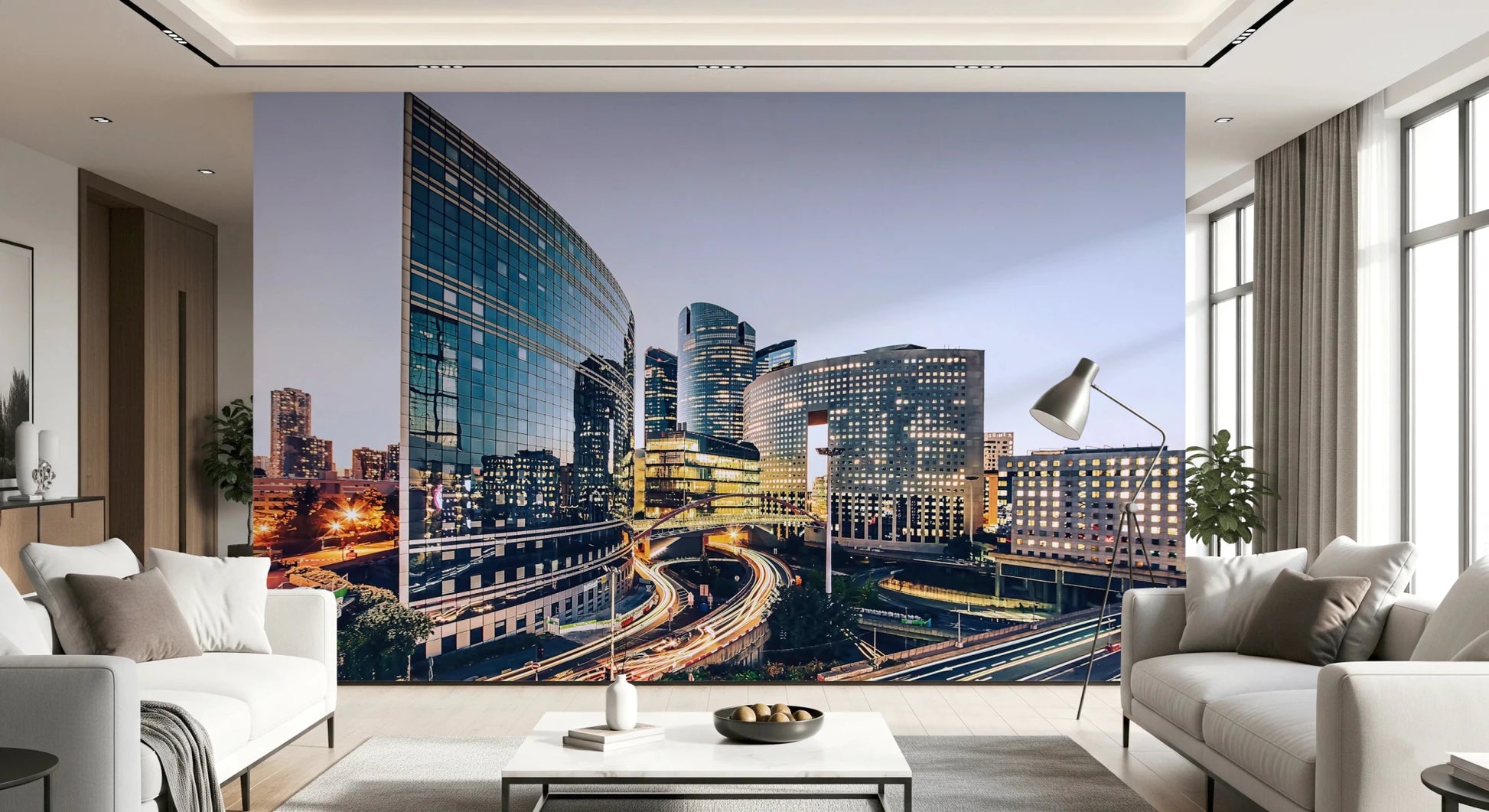 Cityscape Lights Wall Mural