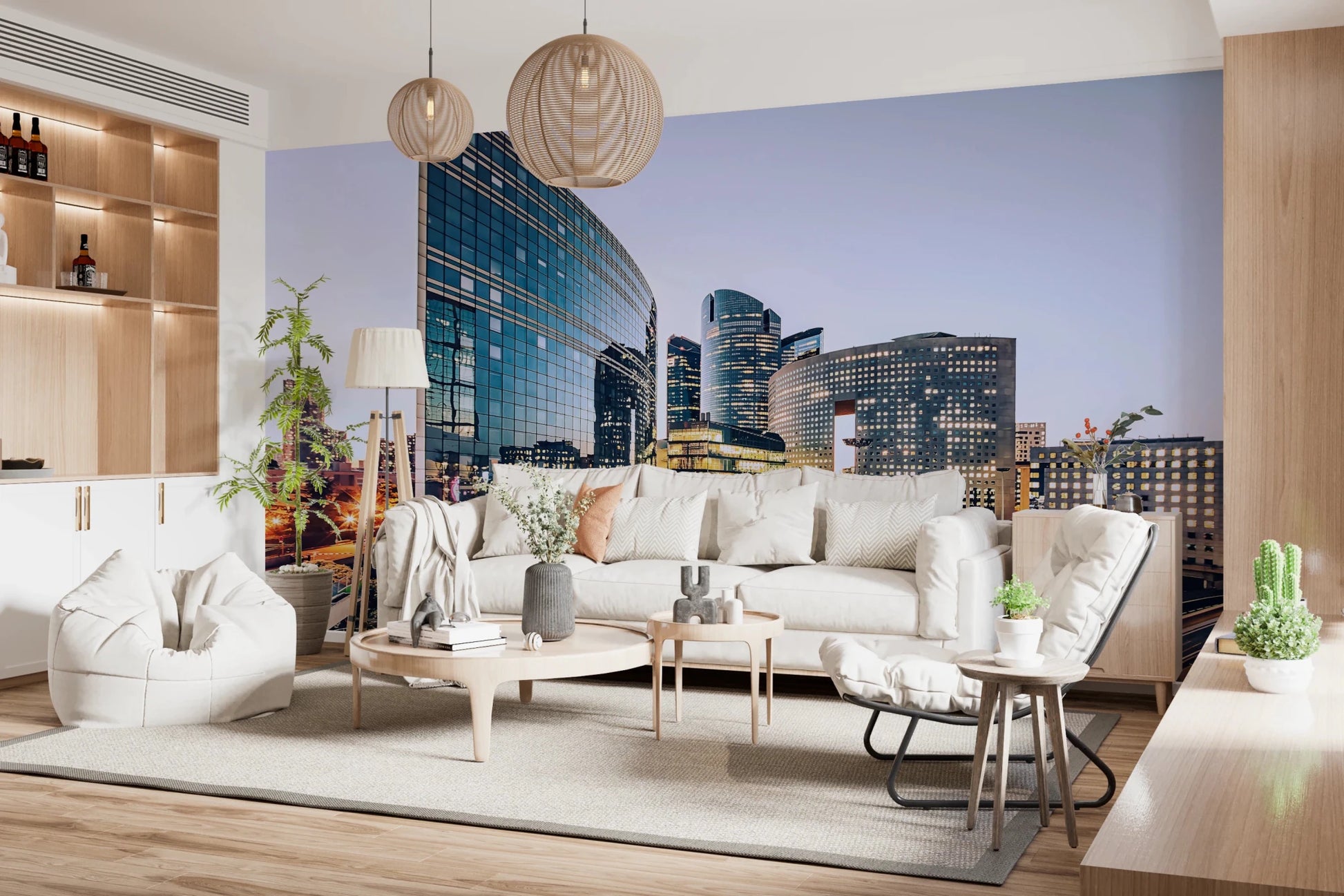 Cityscape Lights Wall Mural