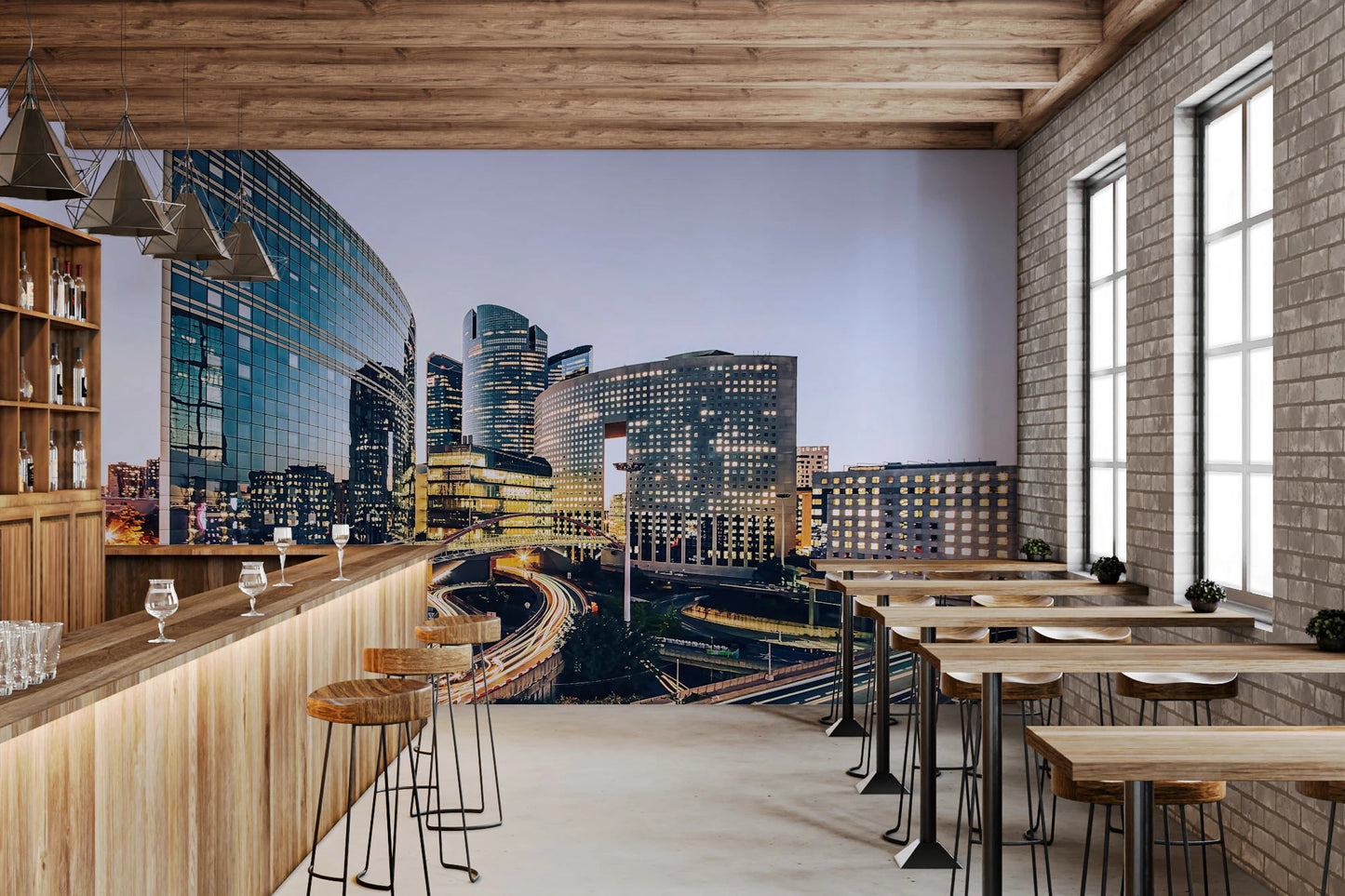 Cityscape Lights Wall Mural