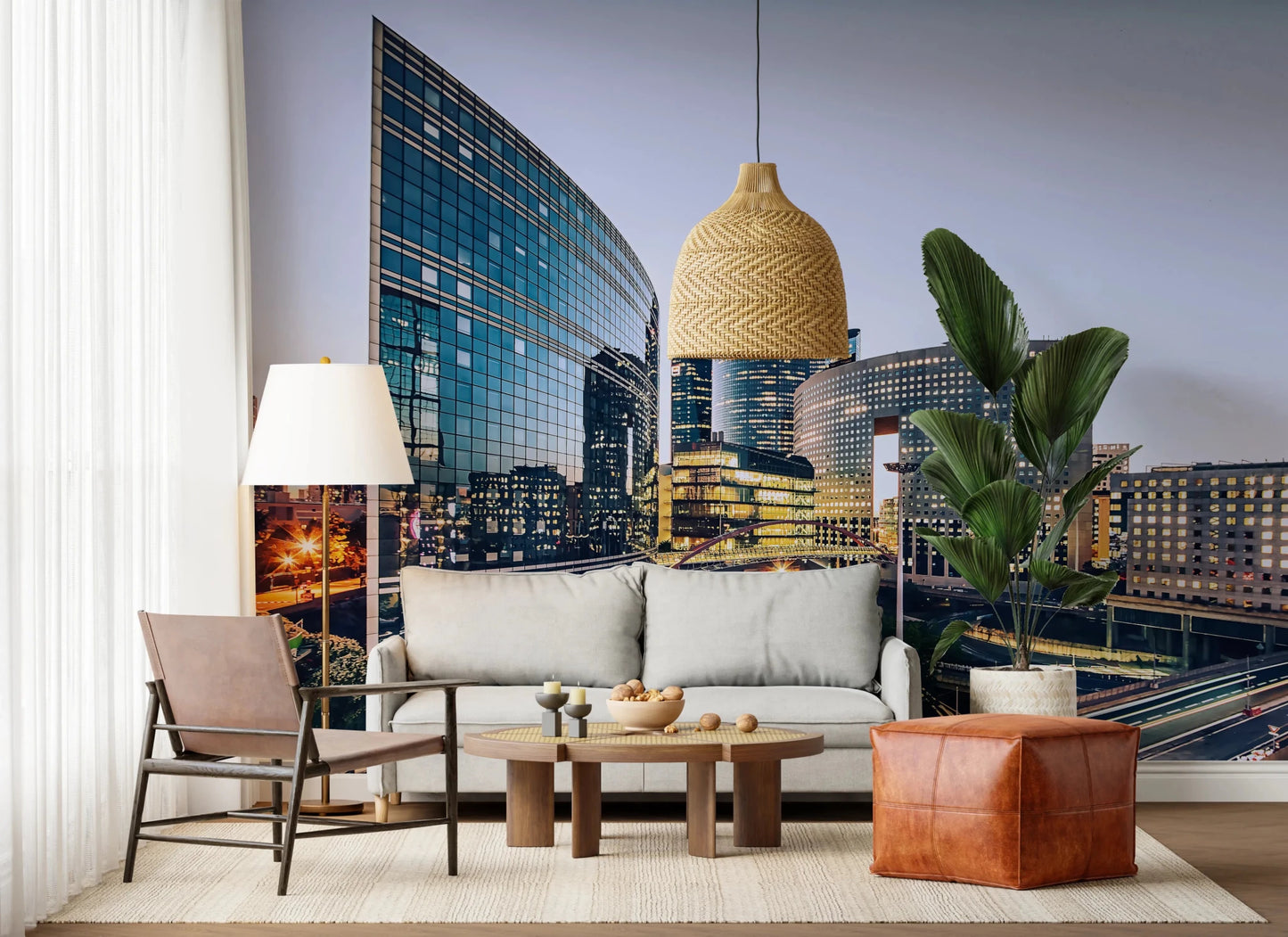 Cityscape Lights Wall Mural