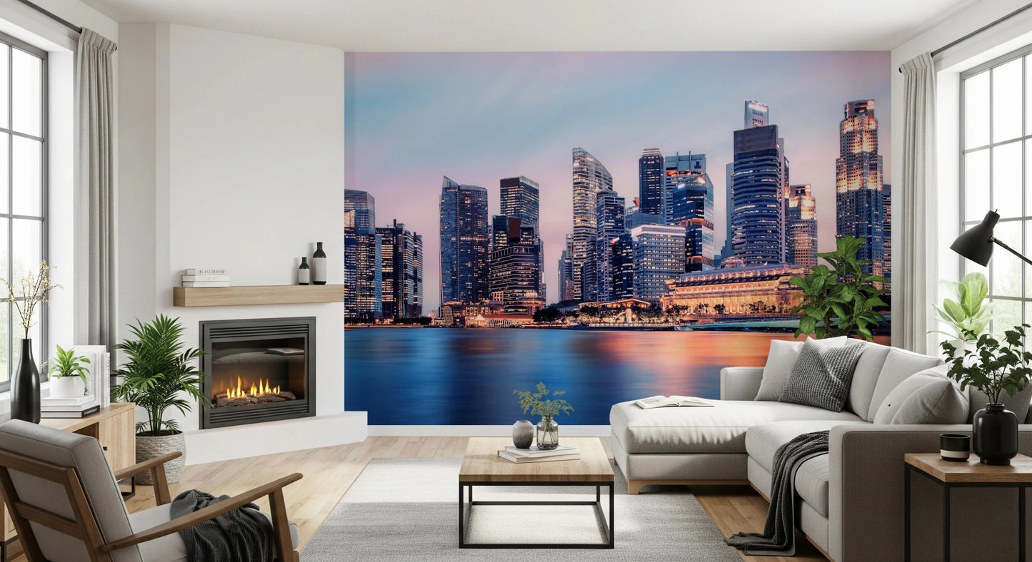 Cityscape Reflection Wall Mural