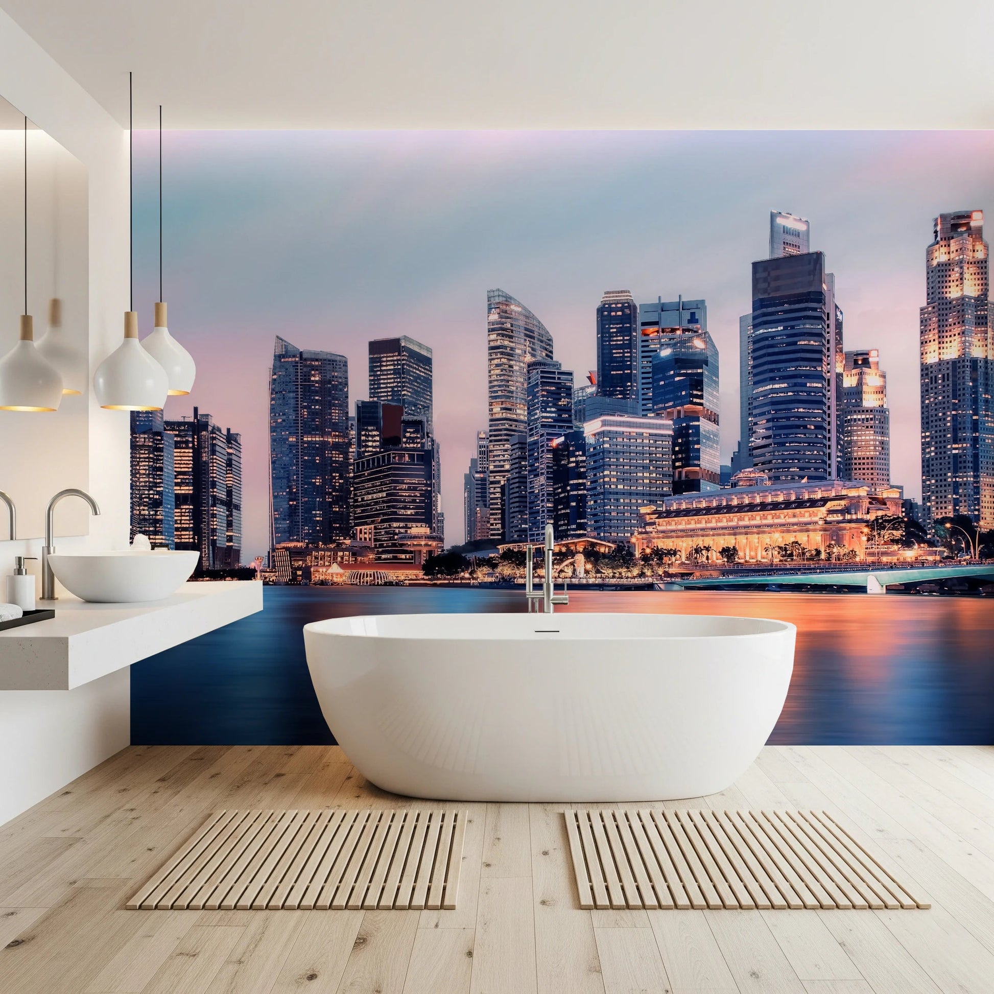 Cityscape Reflection Wall Mural