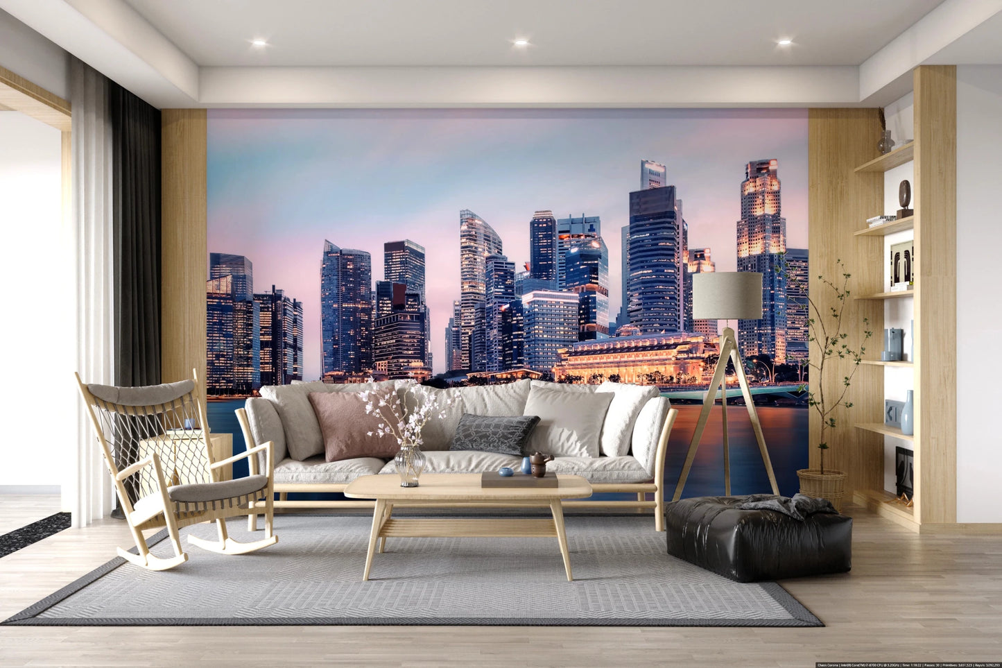 Cityscape Reflection Wall Mural
