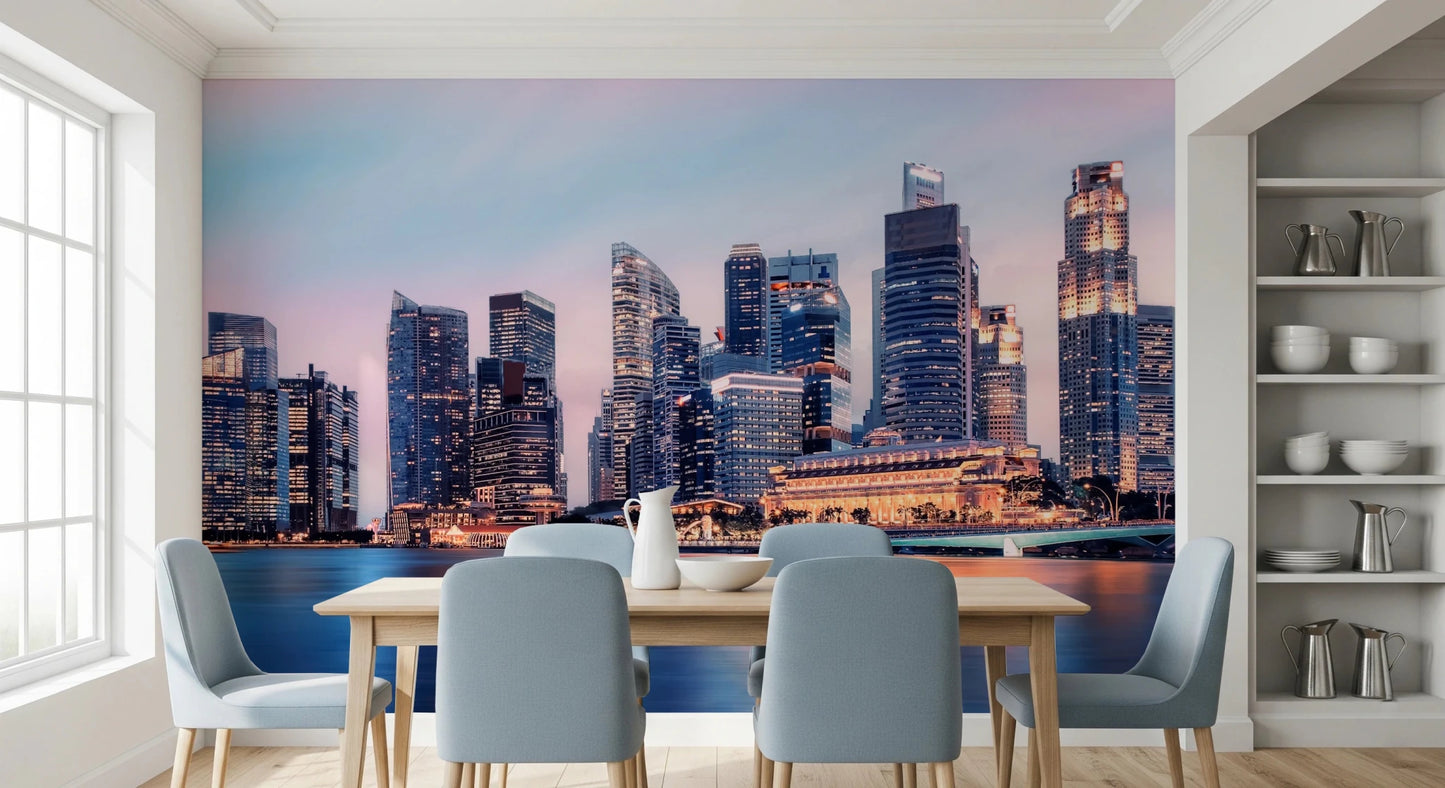 Cityscape Reflection Wall Mural