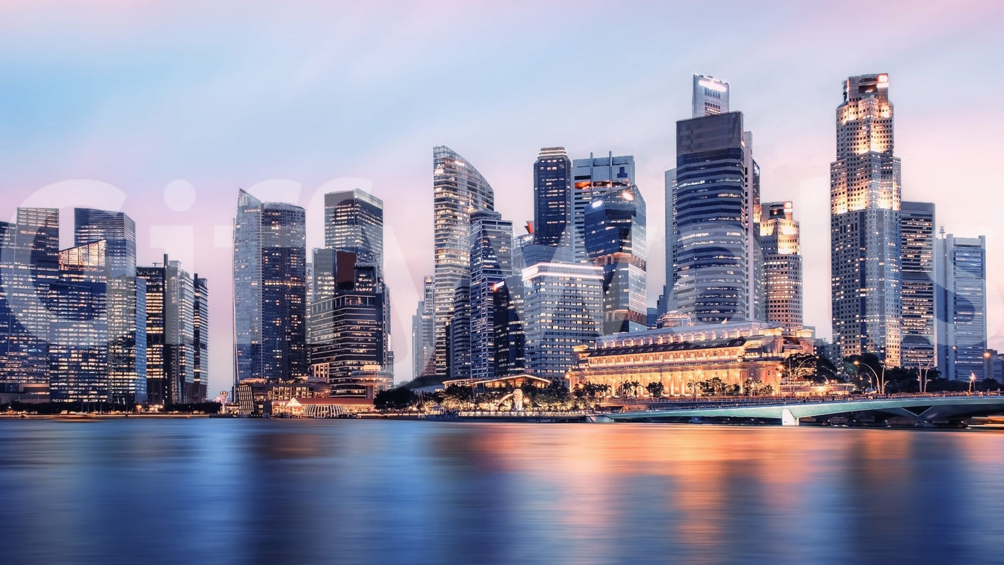 Cityscape Reflection Wall Mural