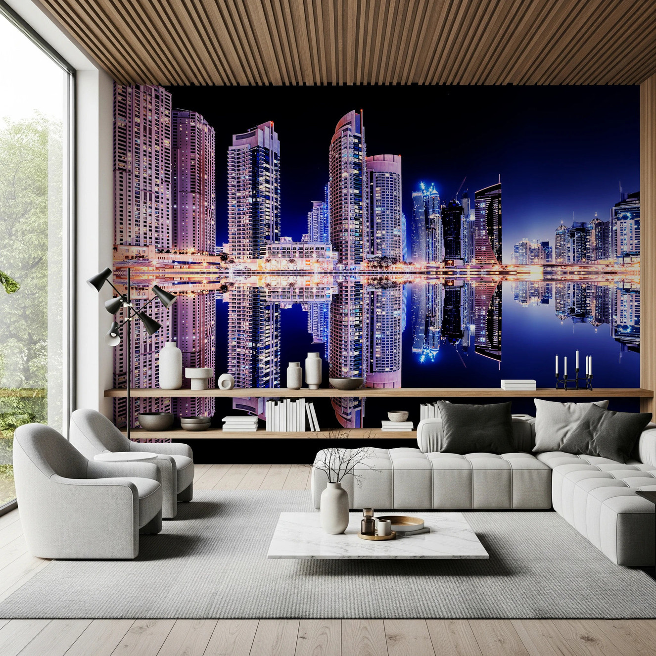 Cityscape Reflections Wall Mural