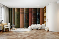 Unique book spine designs offering a timeless, literary aesthetic

