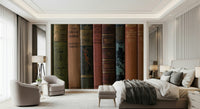 Artistic delicate book bindings on Classic Literature Shelf wallpaper.