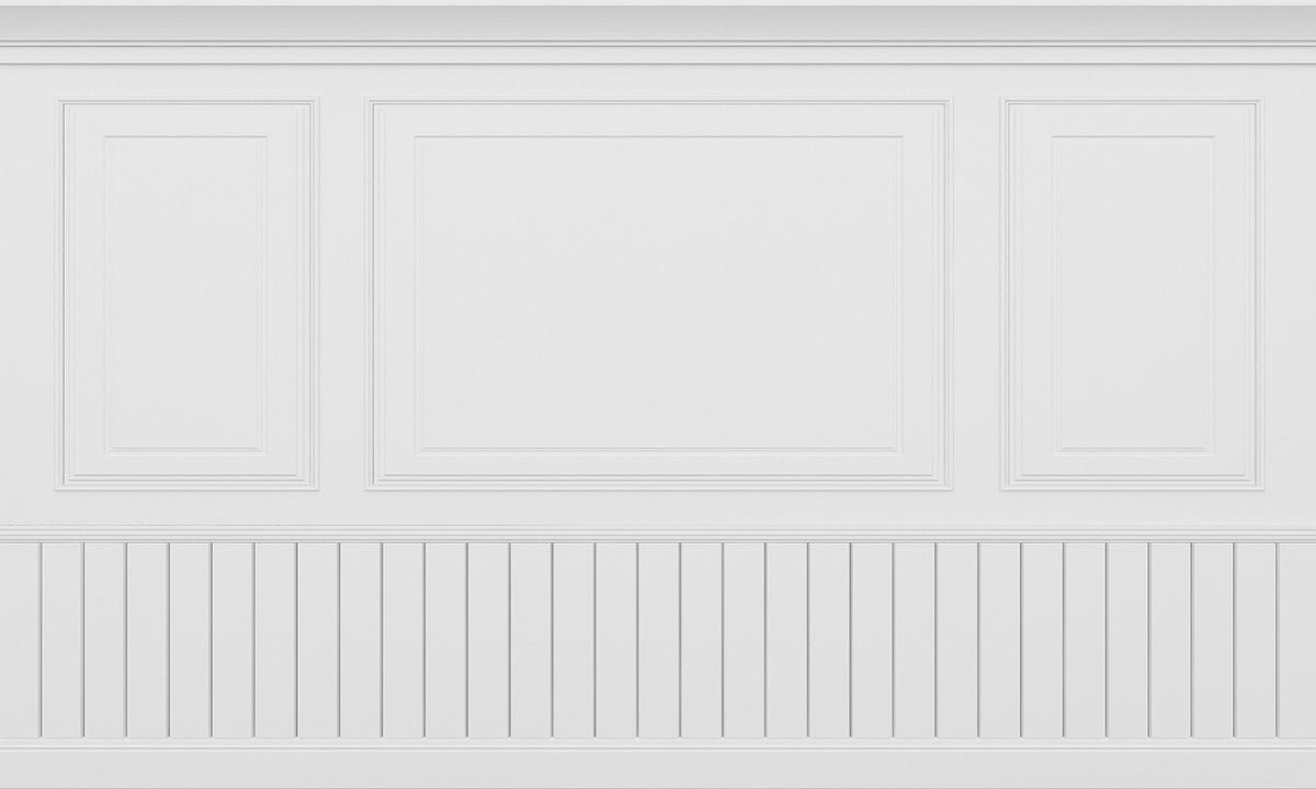 White Wood Panels Wallpaper Mural in your room