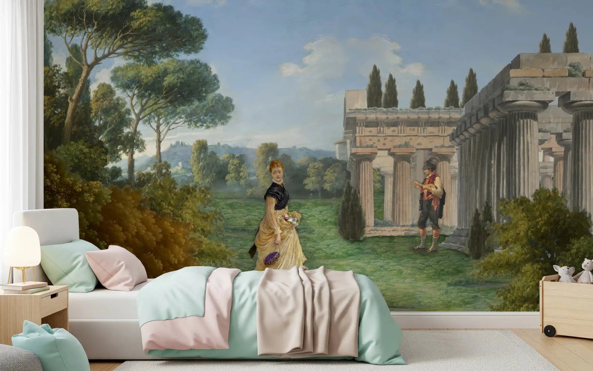 Classical Garden Encounter Wall Mural - Premium Quality | AU