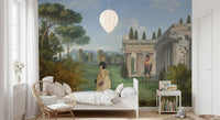 Classical Garden Encounter wall mural establishes striking centerpieces inside Bedroom.