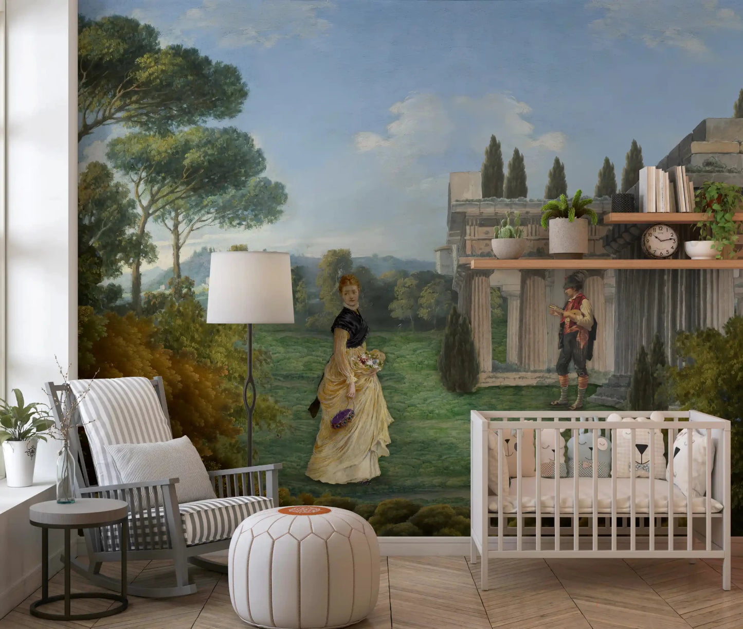 Kids room showcasing the Classical Garden Encounter wall mural.