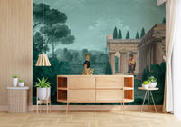 Hallway decorated with Classical Garden Retreat wall mural artwork