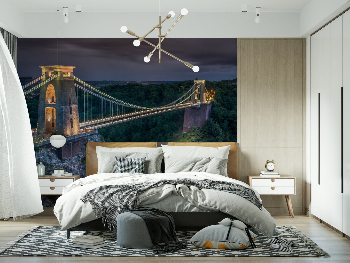 Moody evening atmosphere defines Clifton Suspension Bridge backdrop.