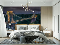 Moody evening atmosphere defines Clifton Suspension Bridge backdrop.
