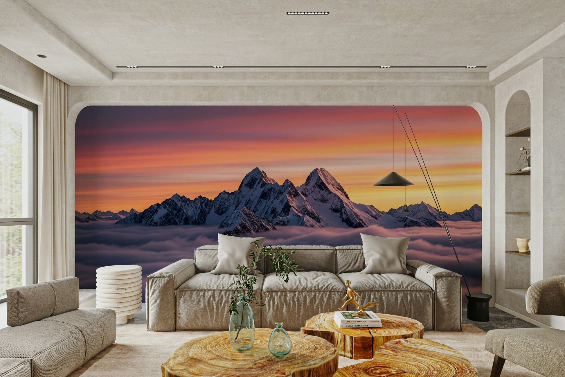 Wall mural showing a quiet sky scene

