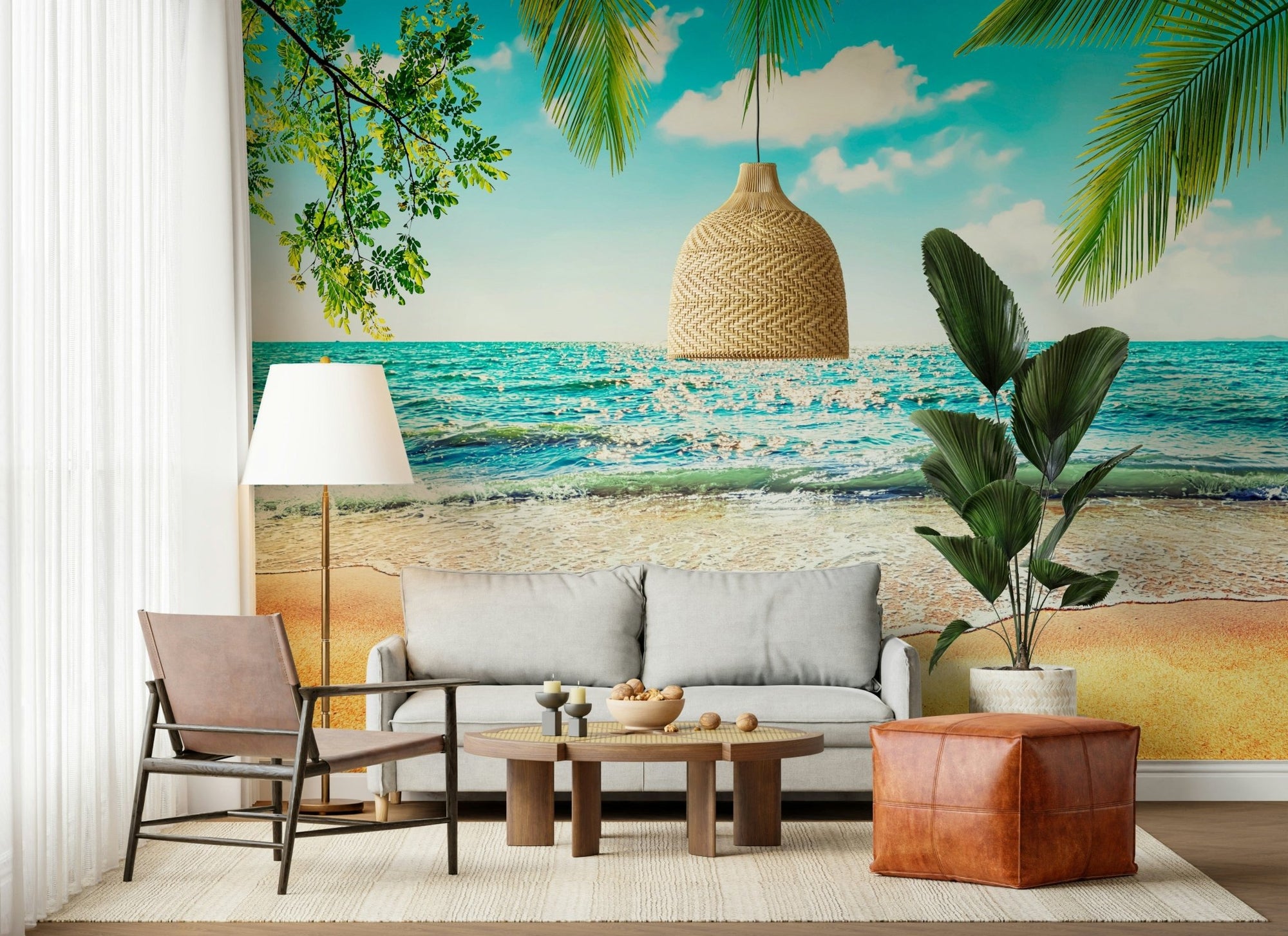 Coastal Beach Serenity wallpaper for walls sunny ocean view