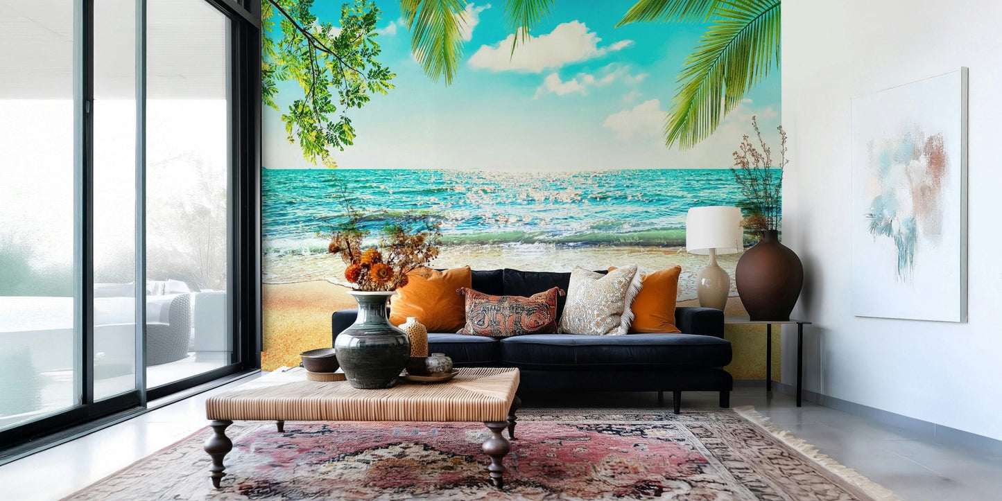 Golden sand coastline Coastal Beach Serenity wallpaper for walls