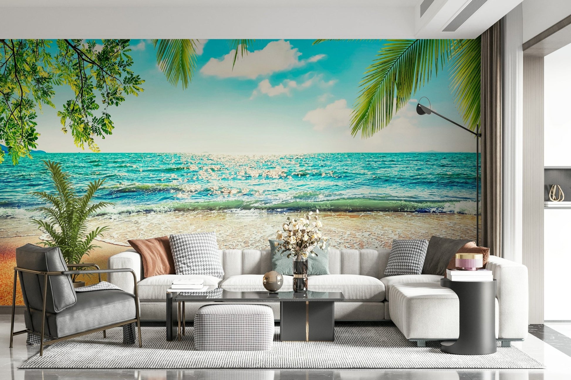 Shimmering water texture Coastal Beach Serenity peel stick wallpaper