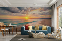 Serene coastal wallpaper for walls with beachy atmosphere

