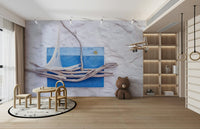 A contemplative rustic nautical wallpaper mural for a feature wall.

